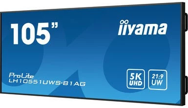 Velik profesionalni zaslon iiyama LH10551UWS-B1AG, 105-palčni, 5K UHD, 21:9 UltraWide, LED
