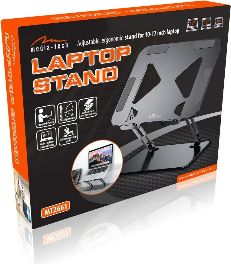 Stojalo za prenosnik Media-tech, srebrno