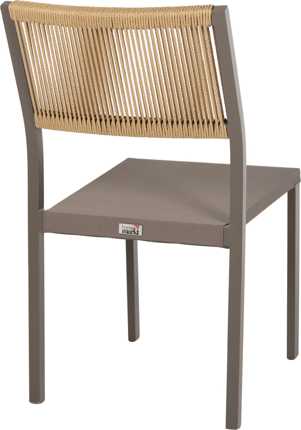 Aluminijasti stol FH5921.03 s šampanjskim okvirjem in tekstilom s sintetičnim ratanom v bež barvi 46x55,5x83H cm