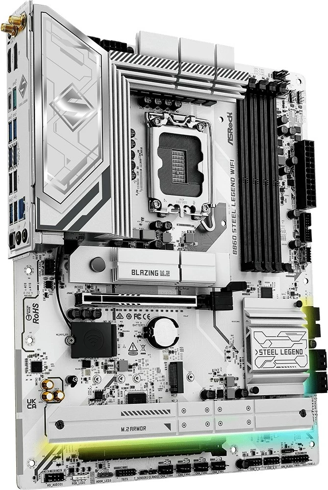 Plošča ameska ASRock B860 Steel Legend WiFi, ATX, bela