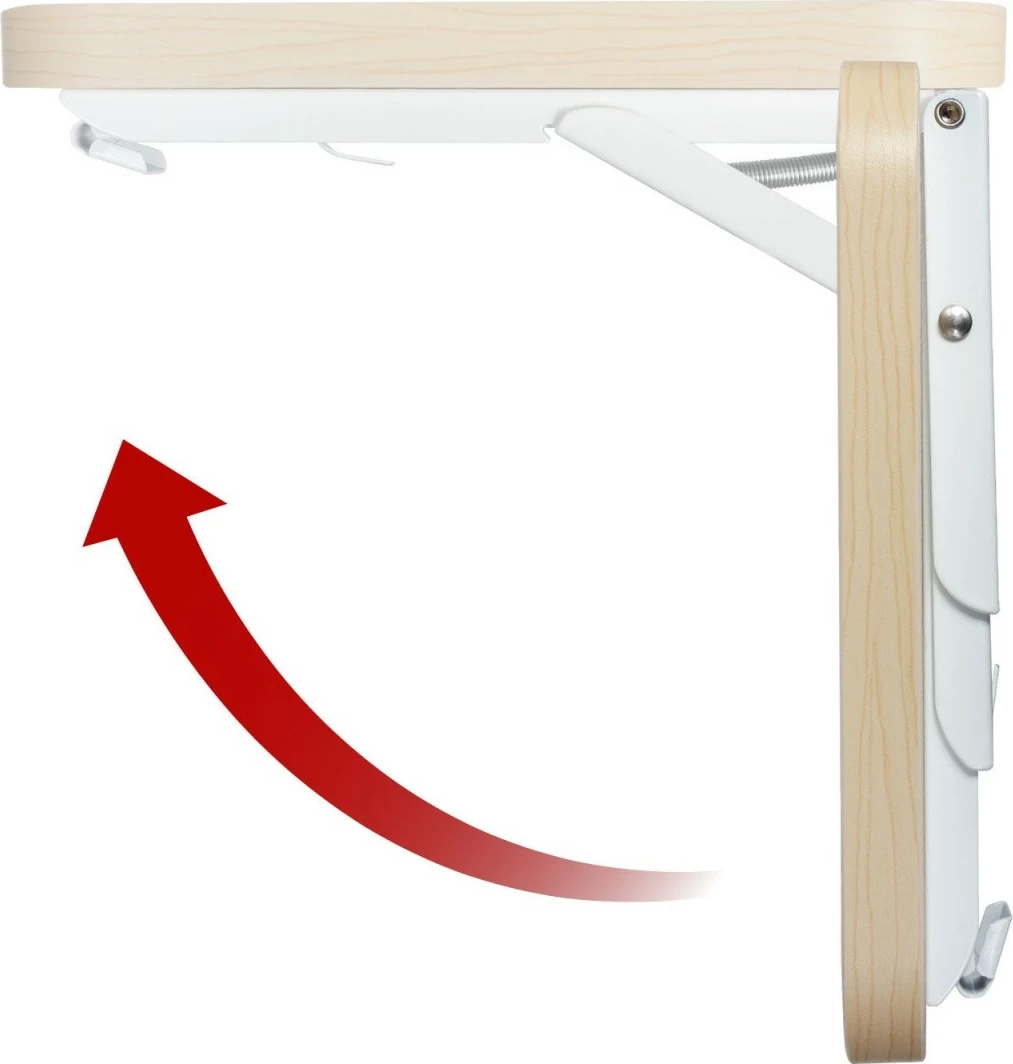 Zložljiva stenska polica, 100 x 20 cm, nosilnost 50 kg, les/bela, Maclean MC-129 WD