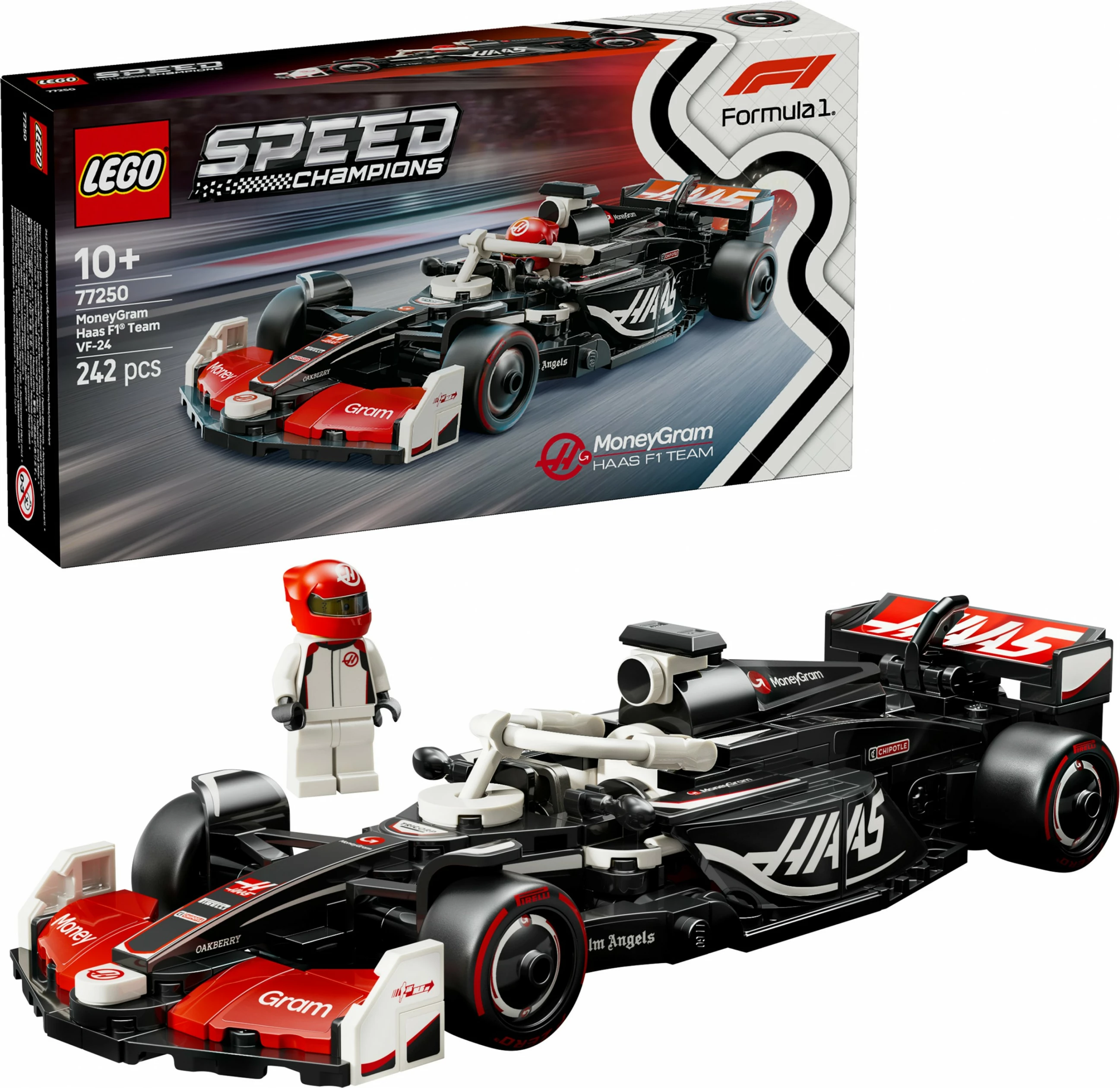 Model dirkalnika MoneyGram Haas F1 Team VF-24, 242 kosov, večbarven