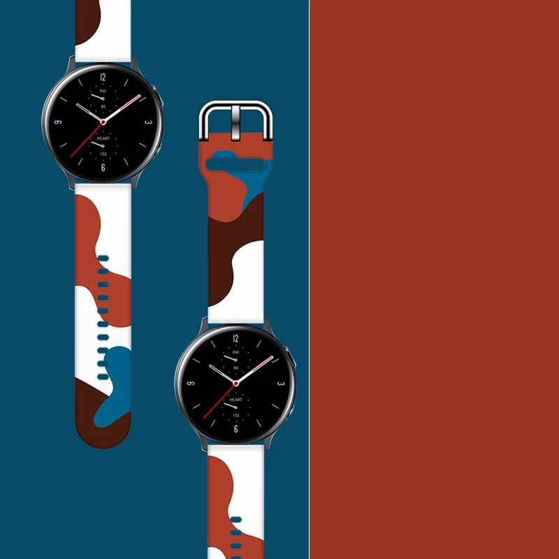 Silikonski pašček za Samsung Galaxy Watch 42 mm Hurtel Moro Band, kamuflaža, bela/modra/rdeča