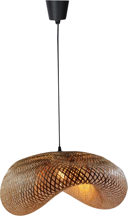 Stropna svetilka iz naravnega bambusa Lighty Inart, E27, D42×13 cm