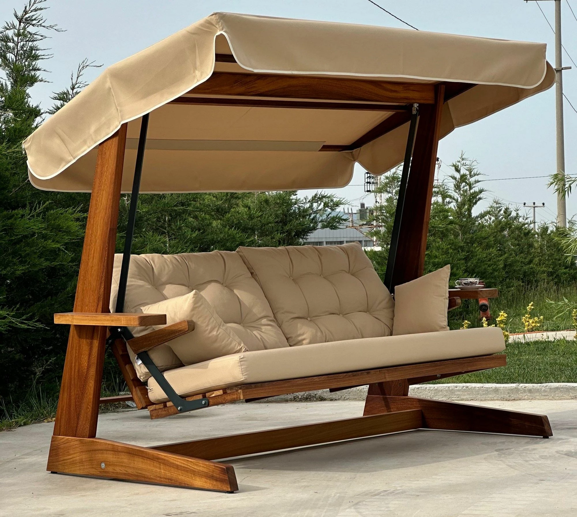 Ljuljajoči vrtni trosed, camel, Skye Decor Sia 2400