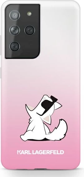 Ovitek Choupette Fun, Karl Lagerfeld za Samsung Galaxy S21 Ultra, rožnat