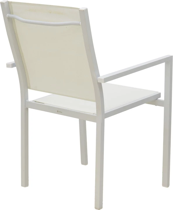 Set za teraso z mizo in stoli, Zacreta-Kliton, alumin, bel, 80x80x74 cm, 3 kosi