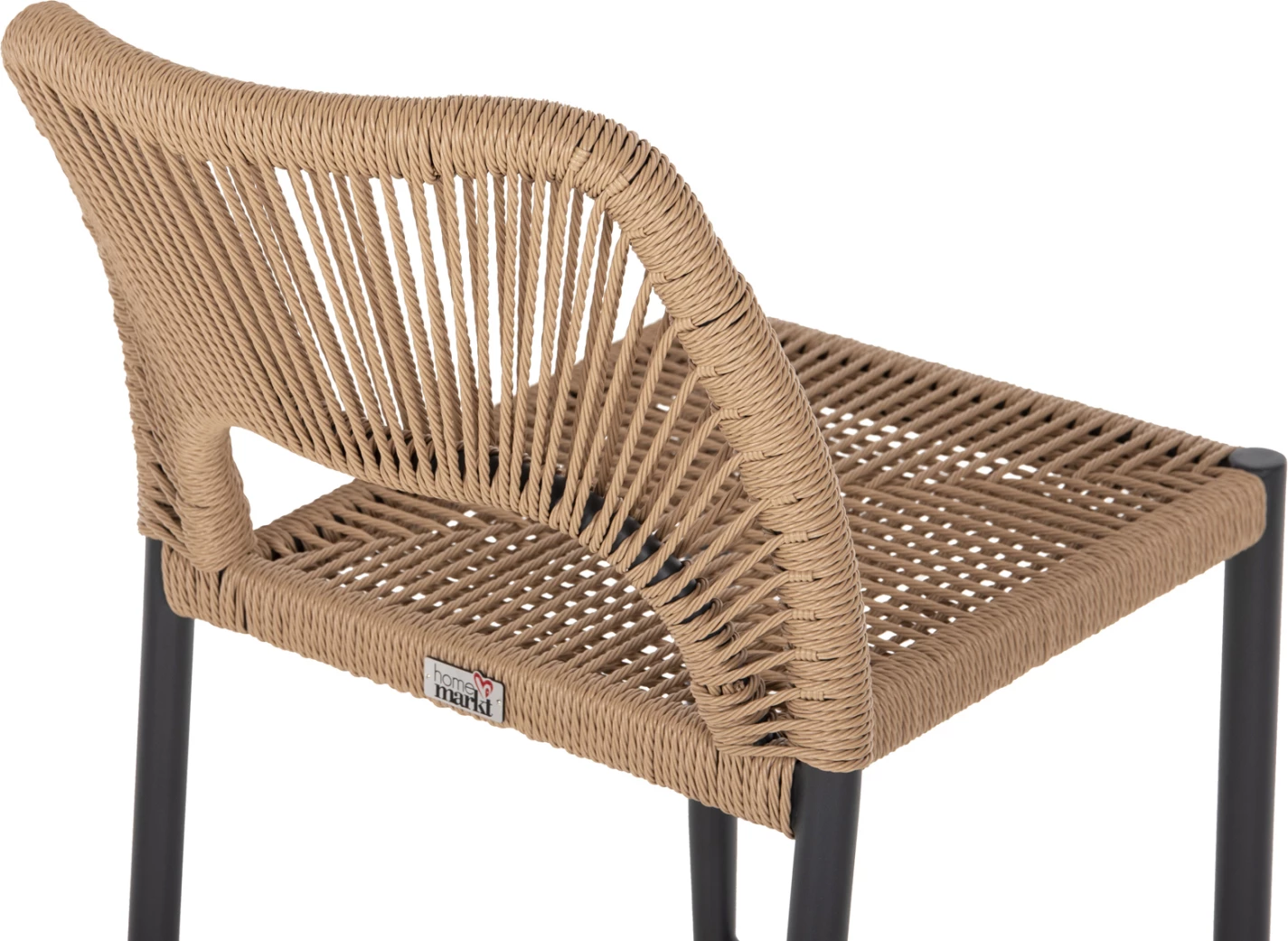 Srednje visok stol FH5920.02 temno siva aluminij z umetnim ratanom bež 46x58x95Hcm