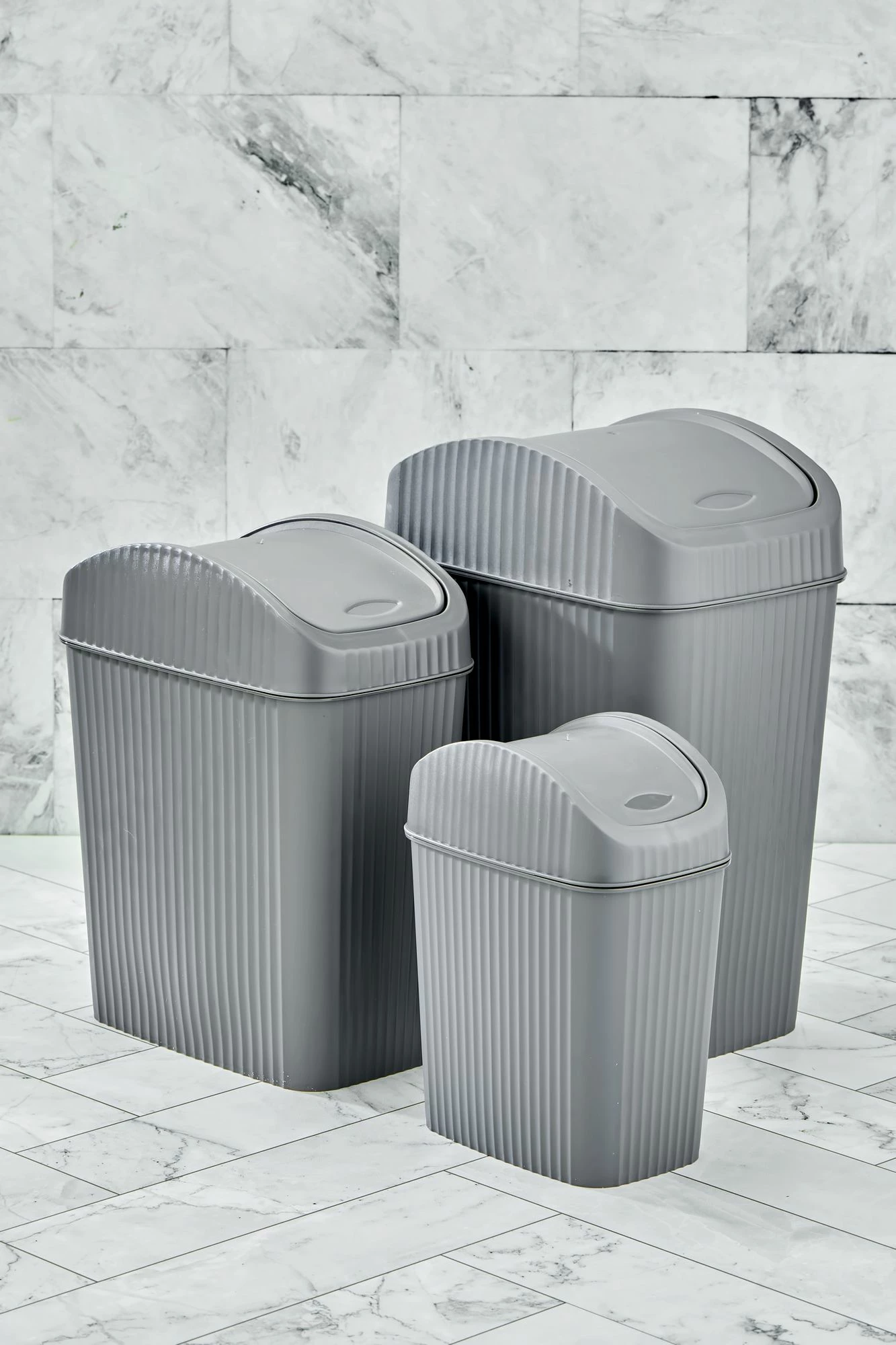 Set košev (3 kosi), siva, Hermia