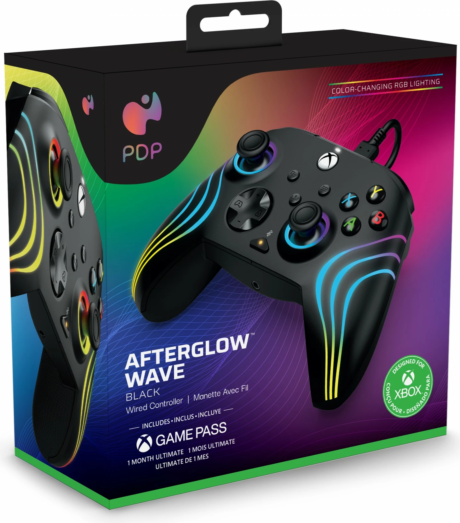 Žičen igralni kontroler PDP Afterglow Wave, PC, Xbox One, Xbox Series S/X, USB, črn