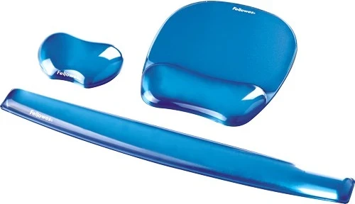 Ergonomski podloga za miško Crystals Gel FELLOWES, modra