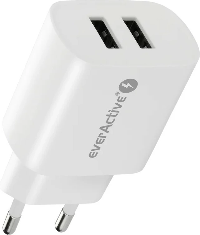 USB polnilec everActive SC-220, 2x USB, 2,4 A, 12 W, bel