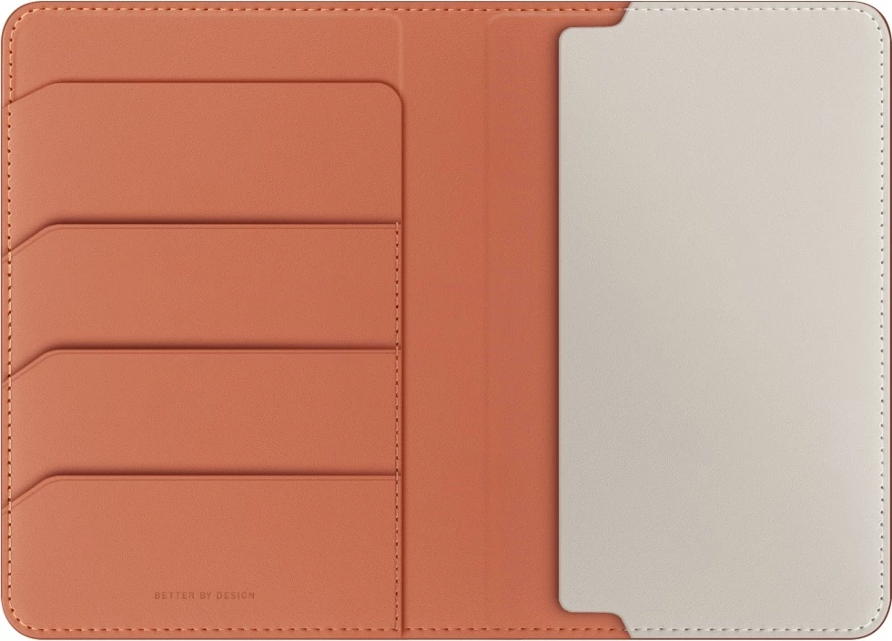 Ovitek za potni list z RFID zaščito, vegansko usnje, terakota/slonokoščena, UNIQ Belmont