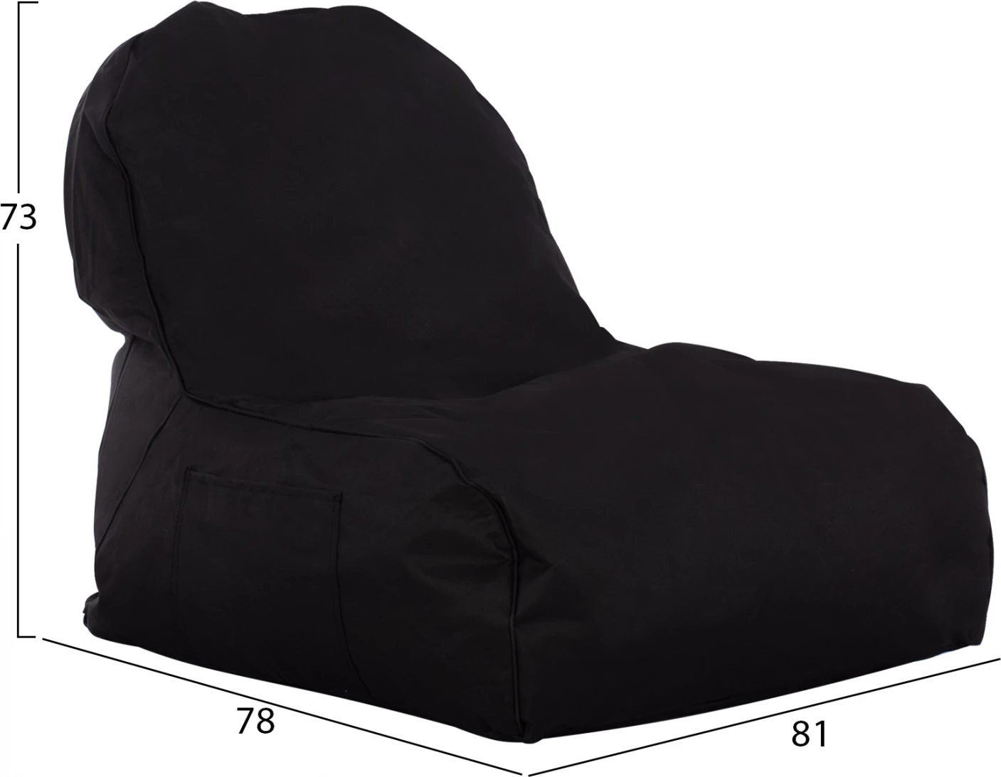 Zunanja fotelja, črna, z UV zaščito, 81x78x73 cm