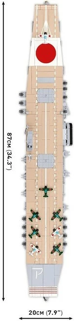 Detajni model aktrakplovila IJN Akagi, Cobi Klocki, 3573 kosov, Zbirka Historical