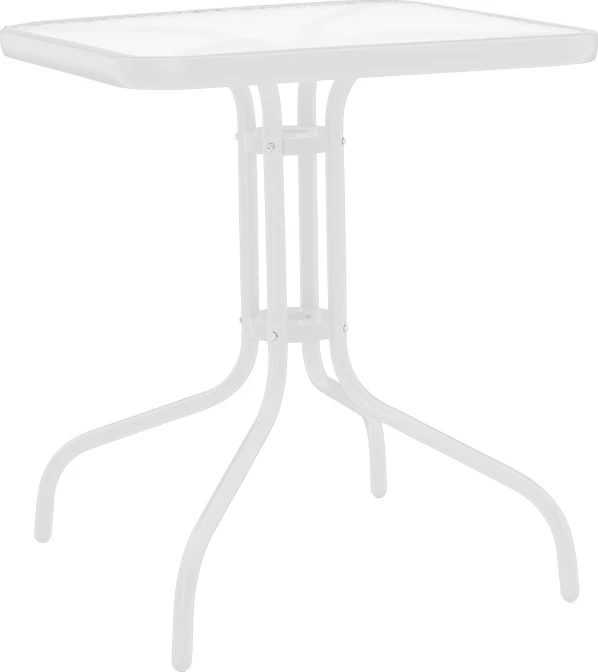 Komplet mize in stolov za teraso, bela, 70x70x70 cm