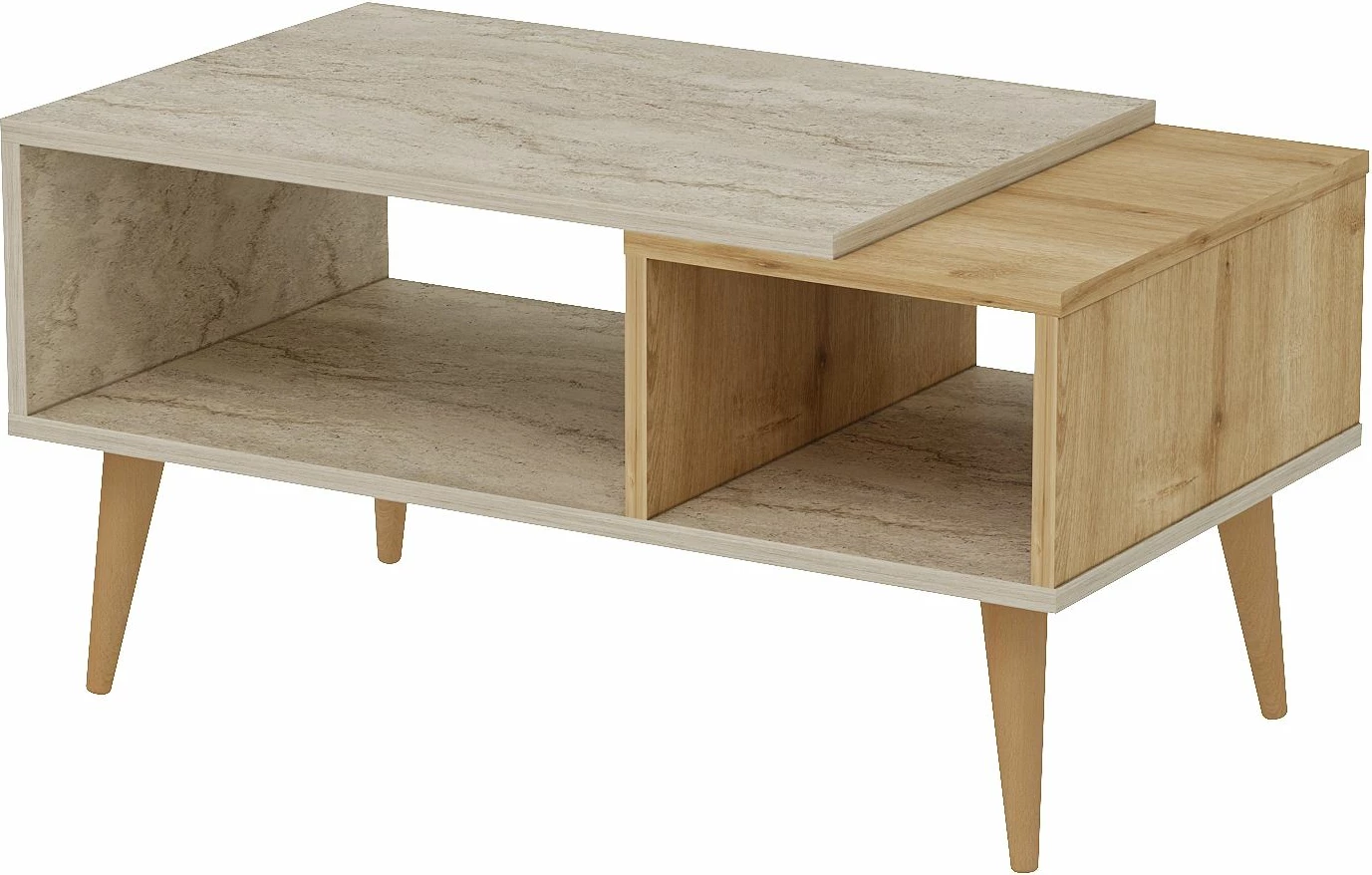 Kavna mizica Skye Decor Austin, travertin, hrast safir