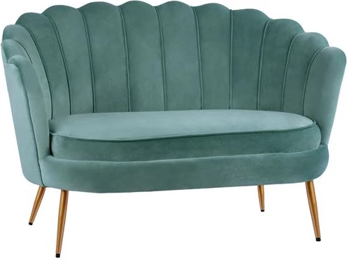 Dvosedna sedežna garnitura Coquille FH8627.07 iz arašidove barve z zlatimi nogami 130x77x83cm