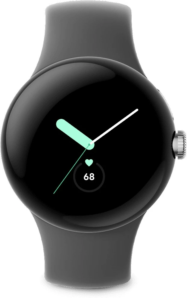 Pametna ura z zaslonom AMOLED, 32 GB, Wi‑Fi, GPS, Polished Silver/Charcoal - Google Pixel Watch