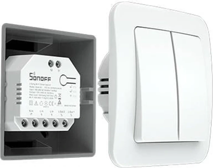 Pametno stikalo Sonoff Dual R3, Wi-Fi, 2 kanala, merjenje porabe, belo