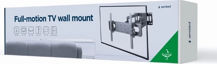 Stenski nosilec za TV do 70'', GEMBIRD WM-70ST-01, črn