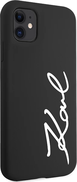 Zaščitni ovitek za iPhone 11/XR 6.1", silikon, črn Karl Lagerfeld KLHCN61SKSVGK