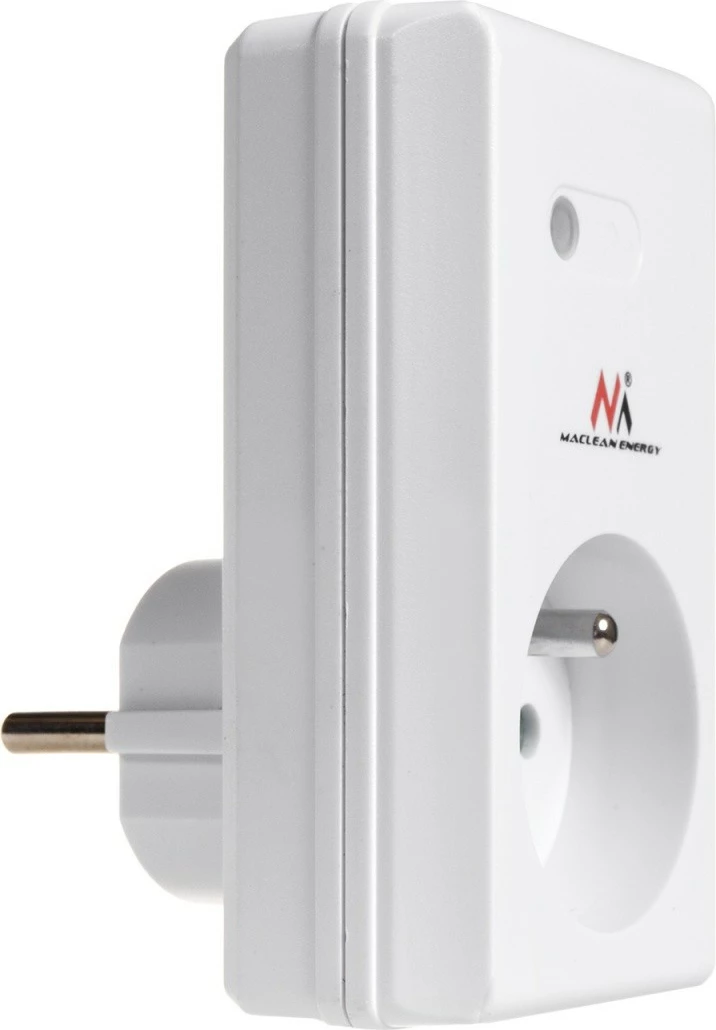 Programabilna notranja vtičnica z daljinskim upravljalnikom, Maclean MCE151, bela, z baterijo za daljinski