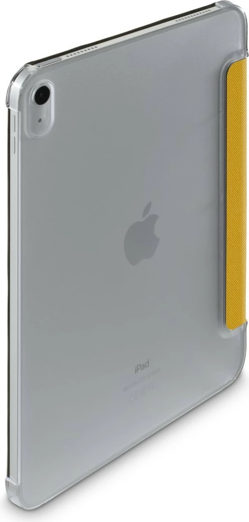 Ovitek folio za iPad 10,9" (10. gen. 2022), Hama Terra 217252, preklop z magnetom vklop/izklop, stojalo v 2 položajih, recikliran poliester, prozoren zadnji del, rumen