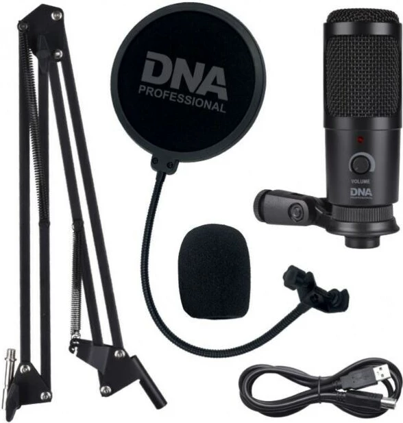 Komplet mikrofonov DNA PROFESSIONAL CM USB KIT, USB, za podcaste, črn