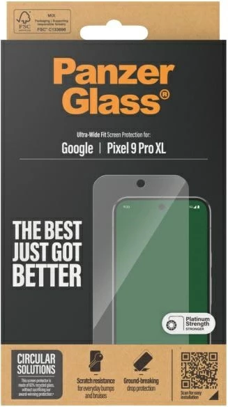 Zaščitno steklo Ultra-Wide Fit, PanzerGlass za Google Pixel 9 Pro XL, prozorno