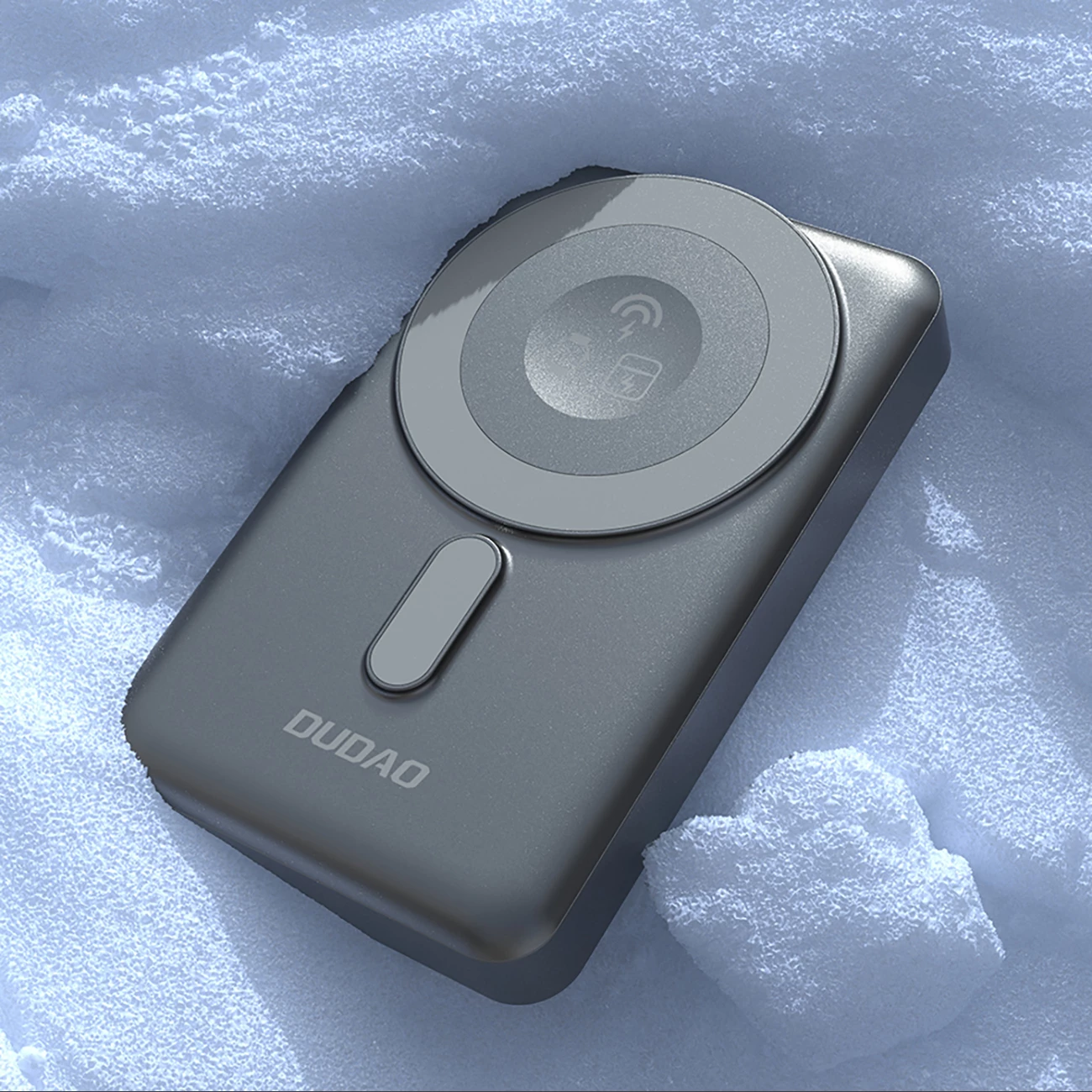 Prenosna baterija 10000 mAh, MagSafe, z integriranima kabloma USB-C in Lightning, Dudao K29, siva