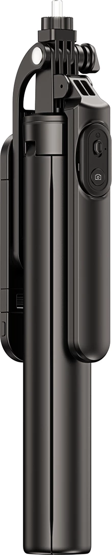 Selfie palica in stojalo Wozinsky WH181D-Y1S, 1,75 m, z dvema LED lučema, držalo za telefon, črno