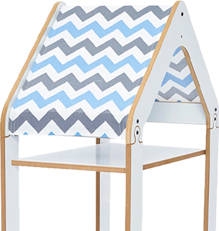 Polica Montessori Zoilen I, bela-modra, MDF, 50x30x100 cm