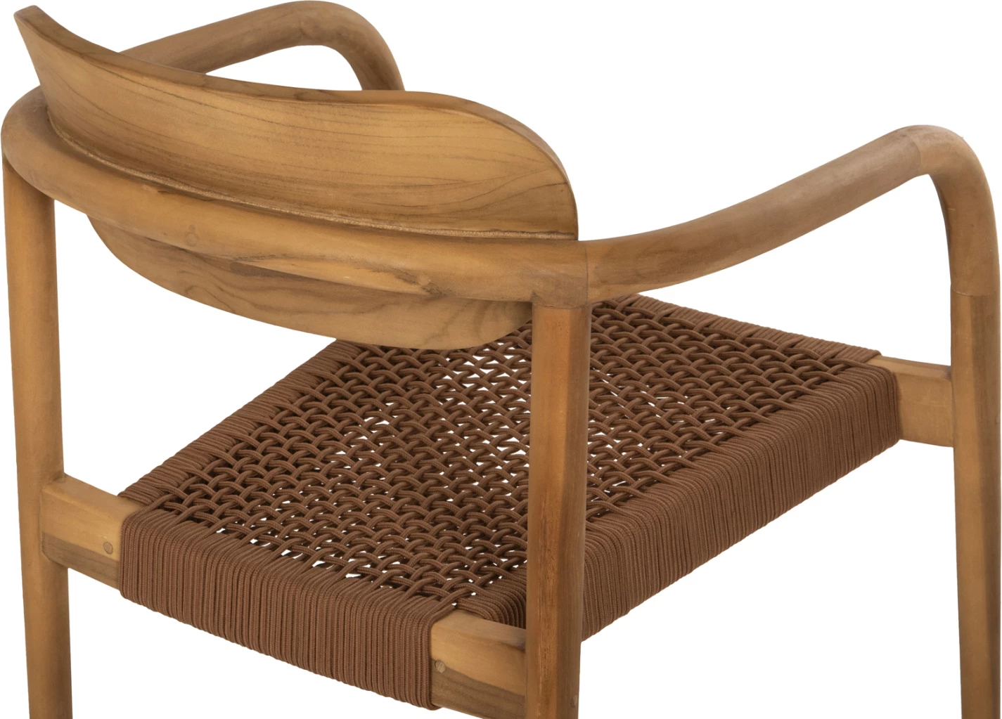 Fotelj OSLO FH9636.01 iz tikovine v naravni barvi in rjave vrvi 55x54x80Hcm