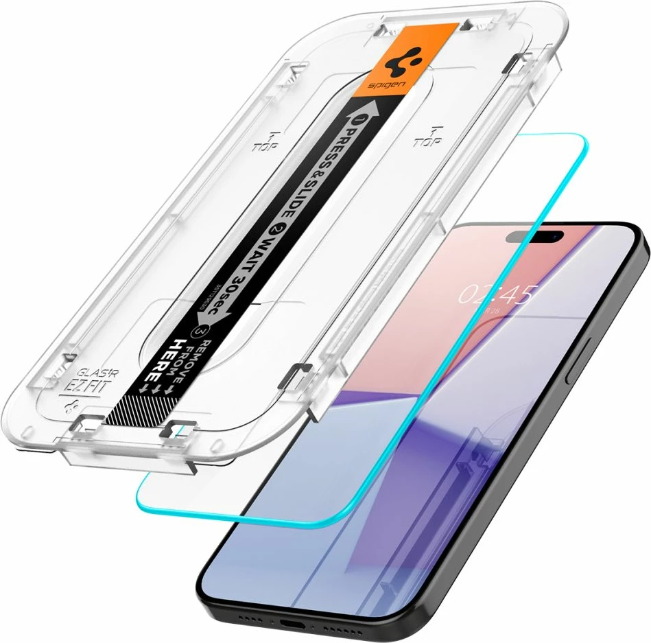 Zaščitno kaljeno steklo Glas.tR EZ Fit, Spigen, za iPhone 15 Pro Max, 0,2 mm 9H, 2 kosa