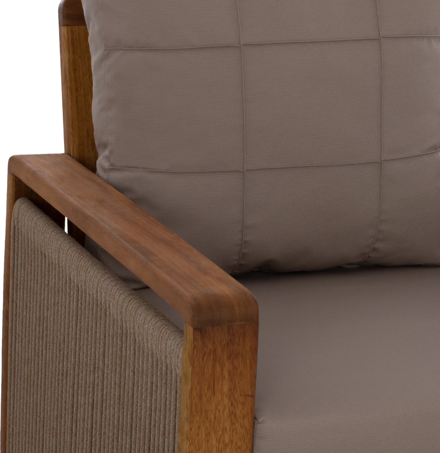 Zunanji komplet 4 kosov FH5877.01 iz iroko lesa in vrvi v barvi oreha-bež