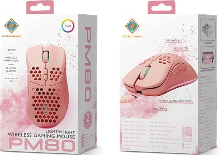 Brezžična RGB miška Deltaco Gaming, roza