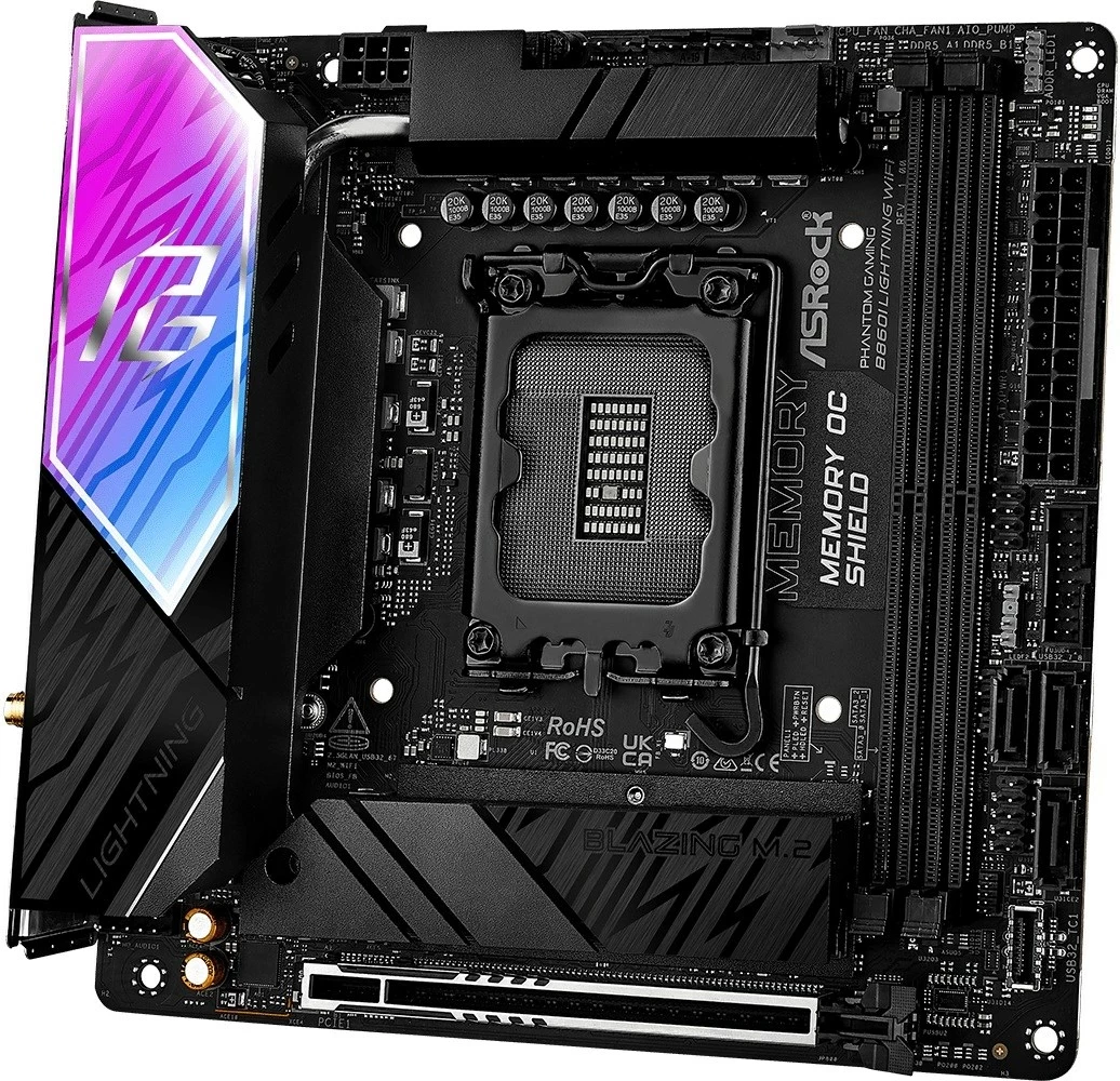 Plošča am3 ASRock B860I Lightning WiFi, Socket 1851, mini-ITX, bela