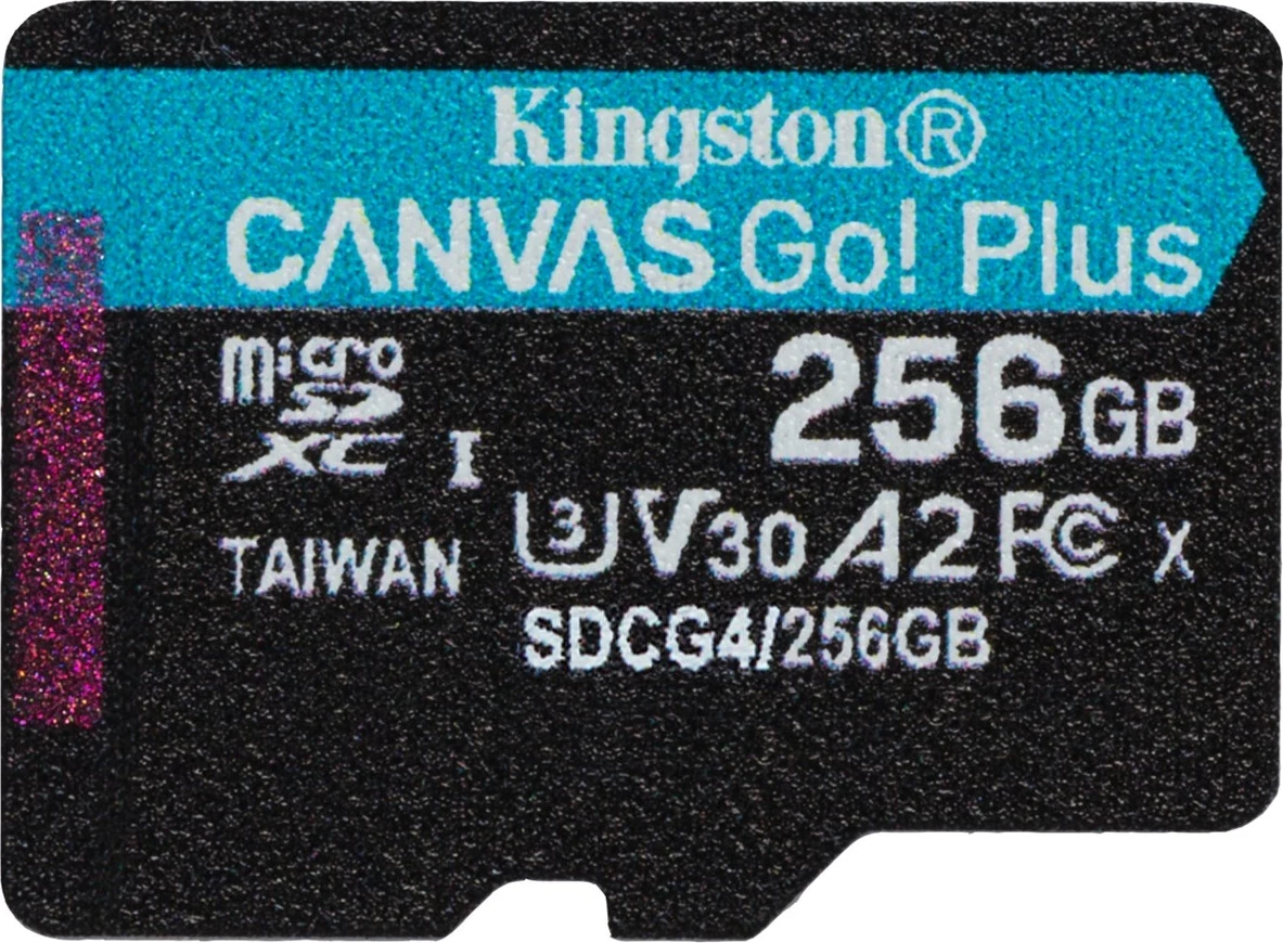 MicroSDXC kartica 256GB (s adapterjem), Kingston Canvas Go Plus Gen4, turkizna
