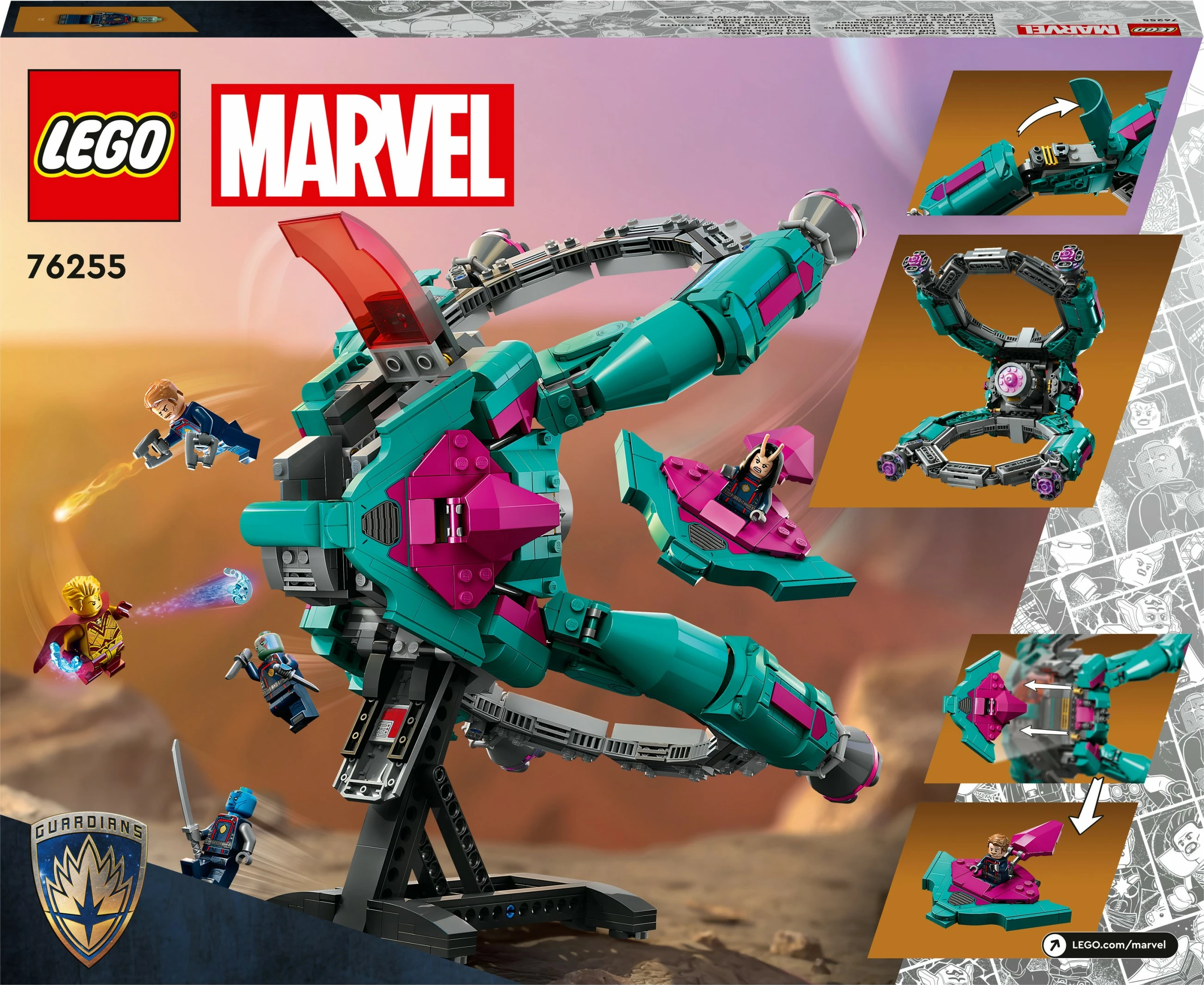 Gradbeni set Novo Guardiansovo plovilo LEGO Marvel Super Heroes, 1108 kosov, večbarven