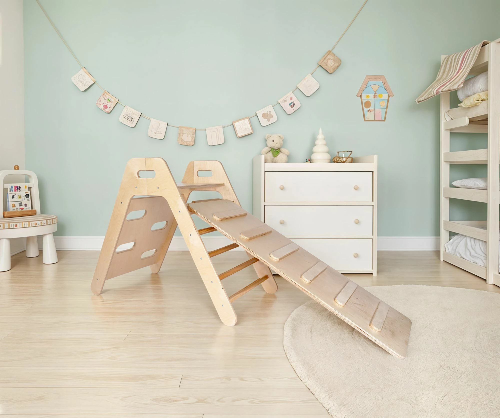 Set plezalna Pikler, barvna hrast, Skye Decor BLTYZ-AKTV058, 12 kosov