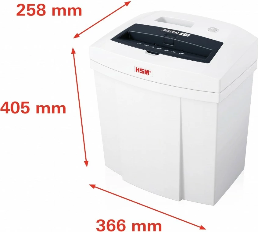 Uničevalnik dokumentov HSM SECURIO C14, cross-cut 4x25 mm, 20 l, bel