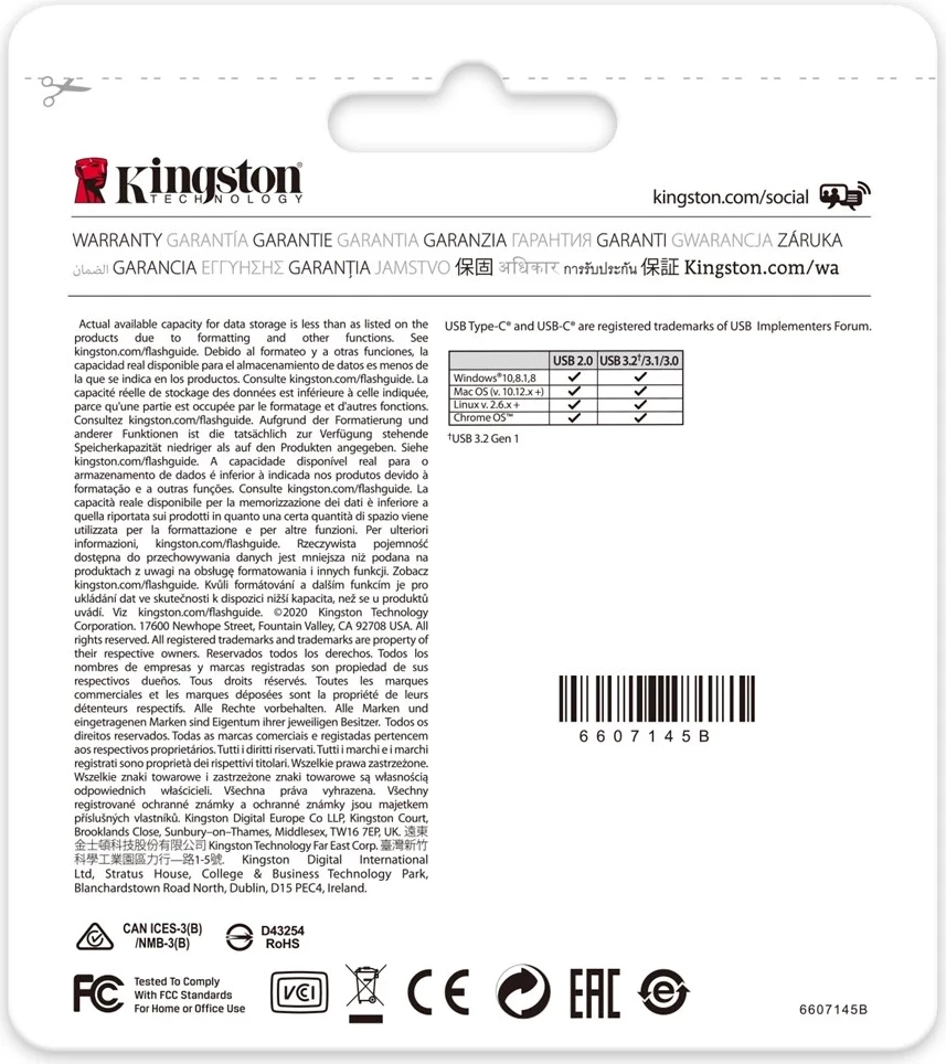 USB pomnilnik 256GB, USB-C 3.2 Gen 1, črn Kingston DataTraveler