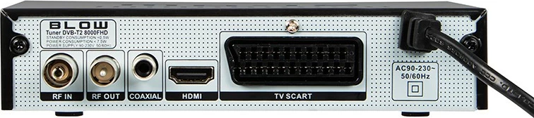 DVB‑T2 dekoder BLOW 8000FHD Premium, Full HD, H.265 HEVC, z daljinskim upravljalnikom, črn