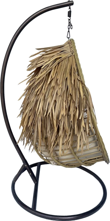 Viseče gnezdo iz PE rattana, bež, z rjavo kovinsko osnovo 120x105x195 cm — Pakoworld