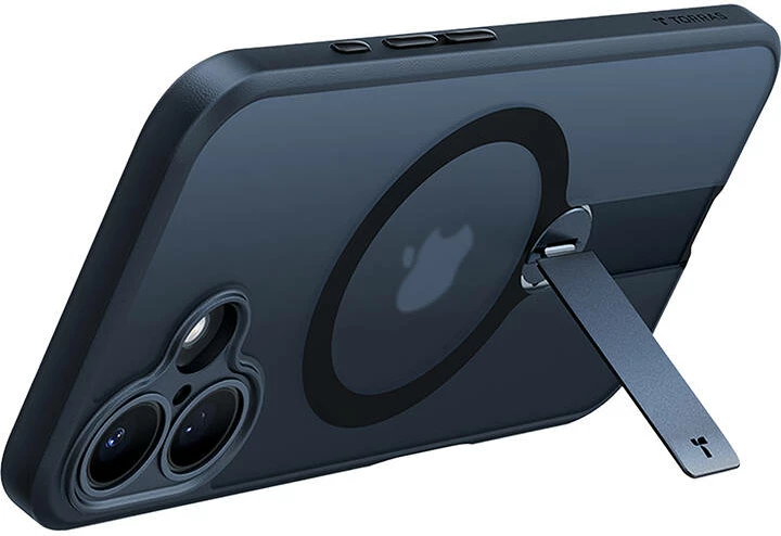 Ohišje Torras Pstand Spin za iPhone 16, črno
