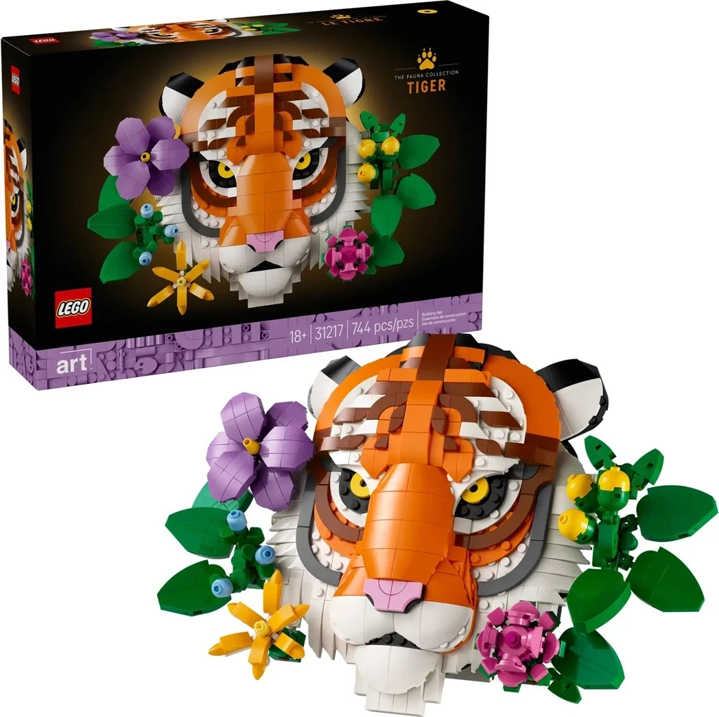 Mural/Tri-dimenzionalna umetniška sestava LEGO ART The Fauna Collection Tiger 31217 za odrasle, 744 delov