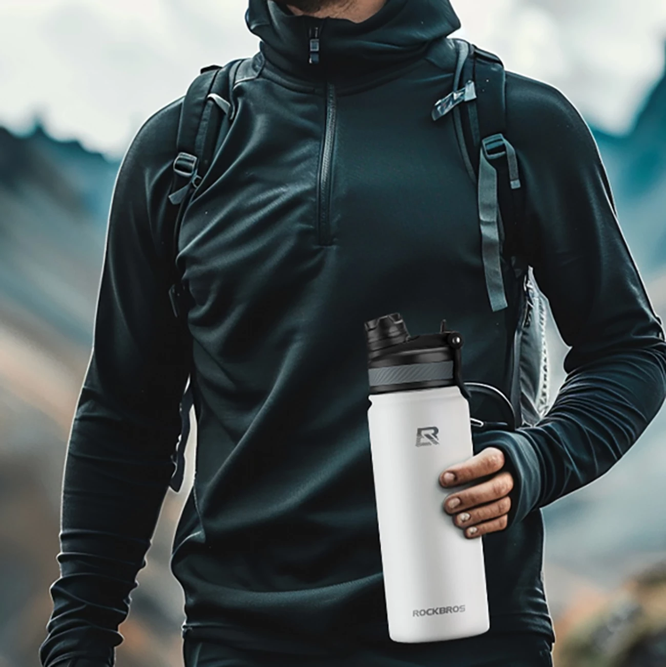 Termovka za kolo, 650 ml, bela — Rockbros 35210029006