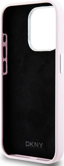 Ovitek za telefon iz tekočega silikona MagSafe za iPhone 14 Pro, roza, DKNY