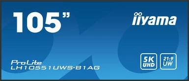 Velik profesionalni zaslon iiyama LH10551UWS-B1AG, 105-palčni, 5K UHD, 21:9 UltraWide, LED